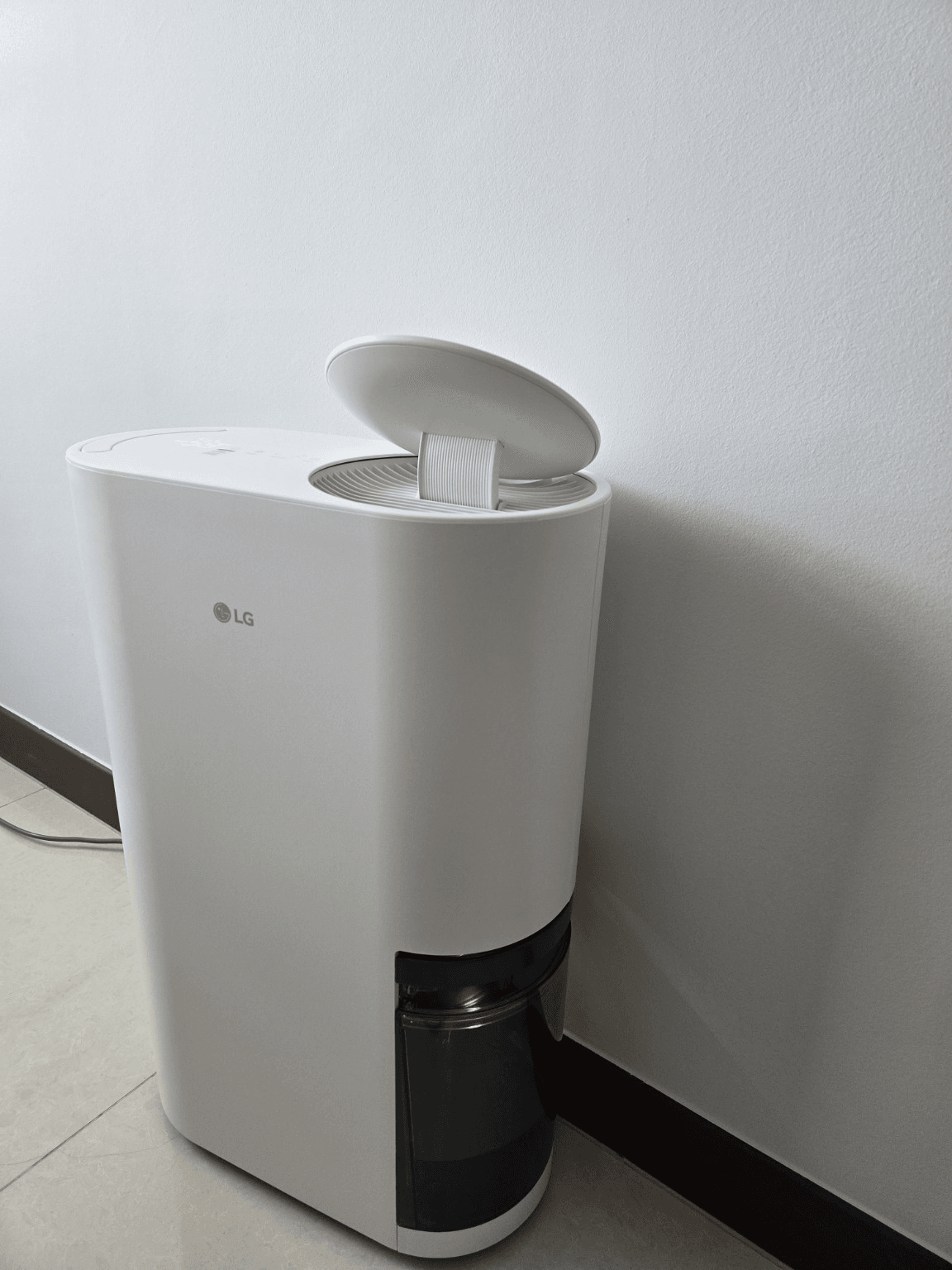 LG Dual Inverter Dehumidifier installed in a real home