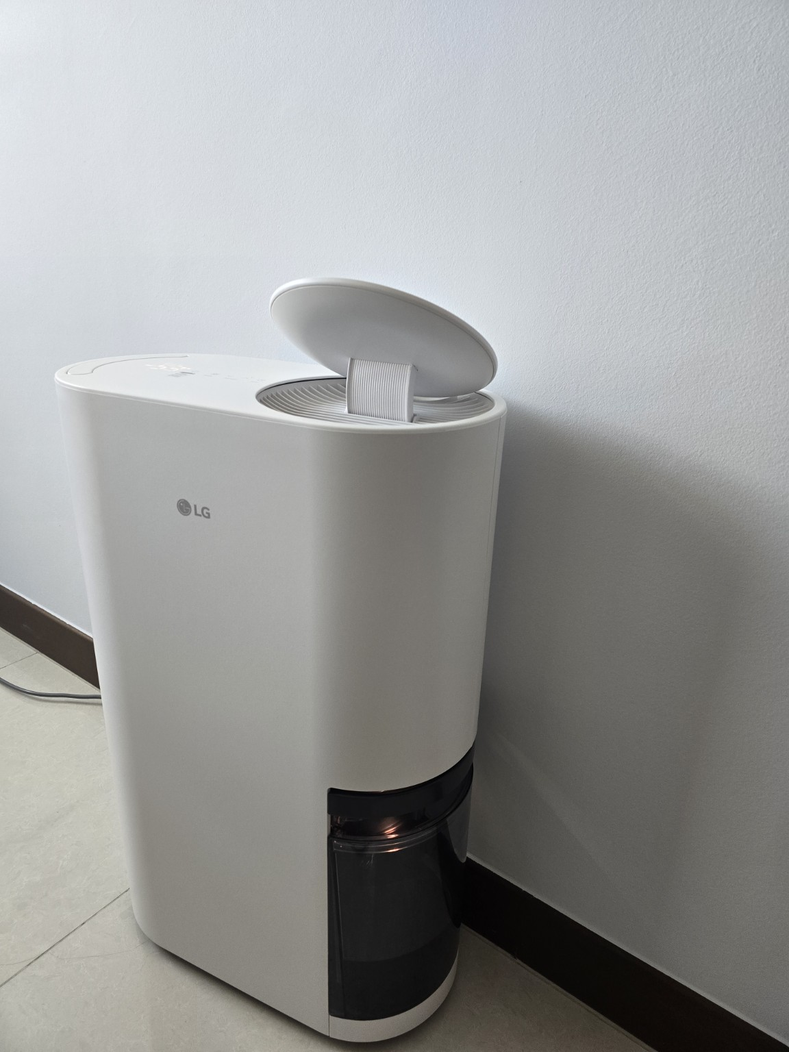LG Dual Inverter Dehumidifier installed in a real home